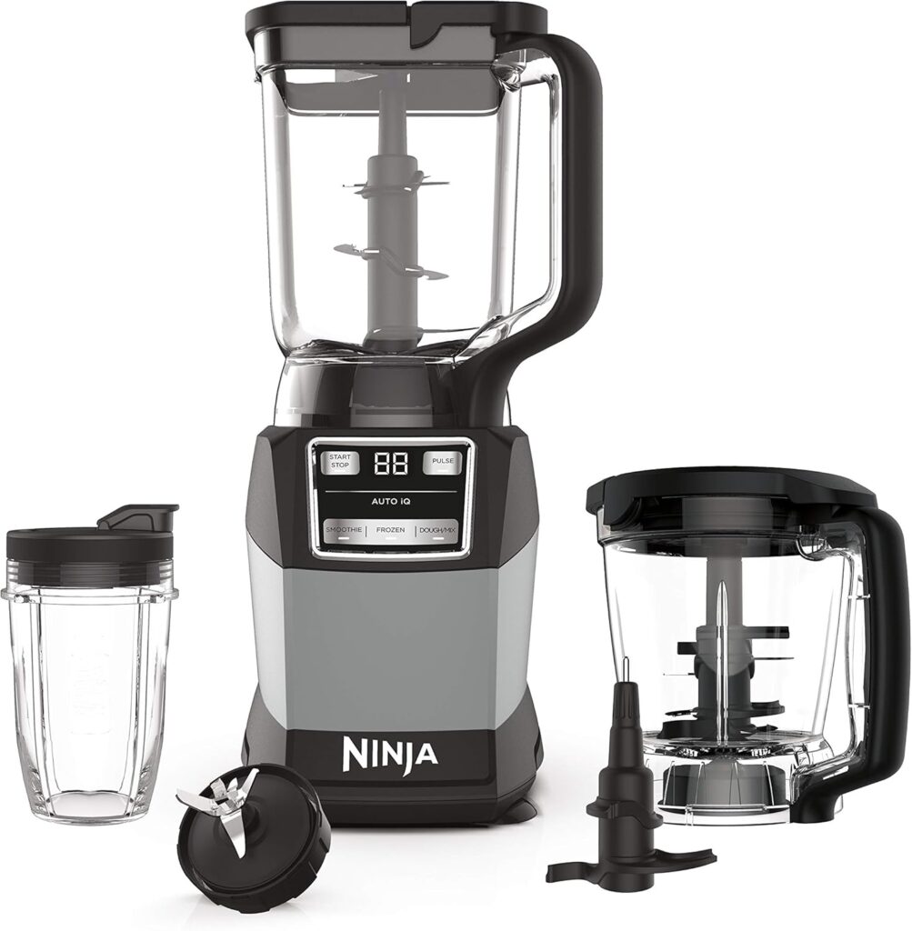 Ninja Compact Kitchen System, Auto-iQ, 1200W, 72oz Pitcher, Grey, AMZ493BRN