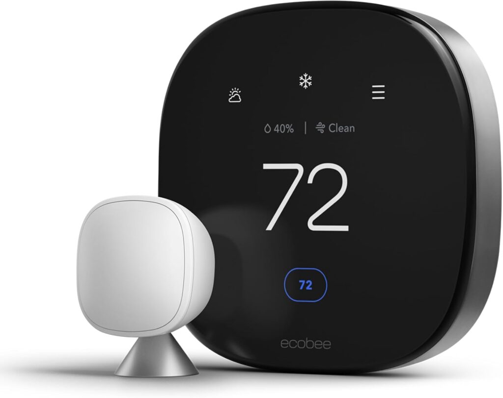 ecobee Smart Thermostat Premium – WiFi, Siri & Alexa Built-In, Smart Sensor