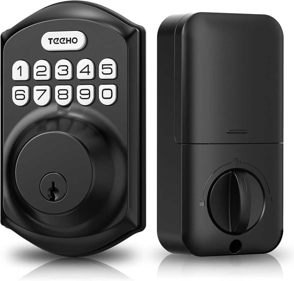 TEEHO TE001 Keyless Entry Deadbolt with Keypad for Front Door, Matte Black