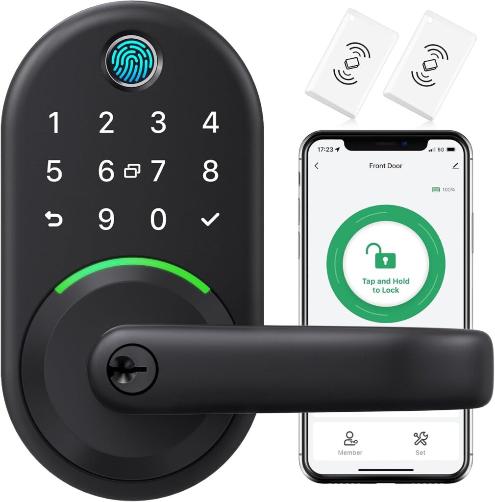 Smart Door Handle Lock with Keypad, Yamiry Fingerprint Knob for Front Door