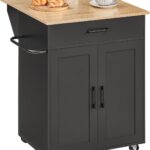 MAHANCRIS Kitchen Island on Wheels with Drop Leaf, Folding Countertop Kitchen Island Cart, Kitchen I…