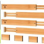ANTOWIN 4 Pcs Expandable Bamboo Drawer Dividers, Fits 17.6-21.6″ Drawers