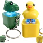 Duck & Frog Sound Fidget Toys,2 Pack USB-C Rechargeable Keychain