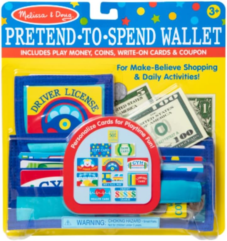 Melissa & Doug Pretend-to-Spend Toy Wallet With Play Money and Cards (…