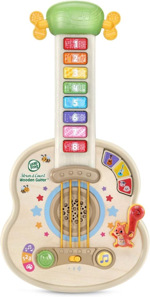 LeapFrog Strum and Count Wooden Guitar, Musical Toddler Toy