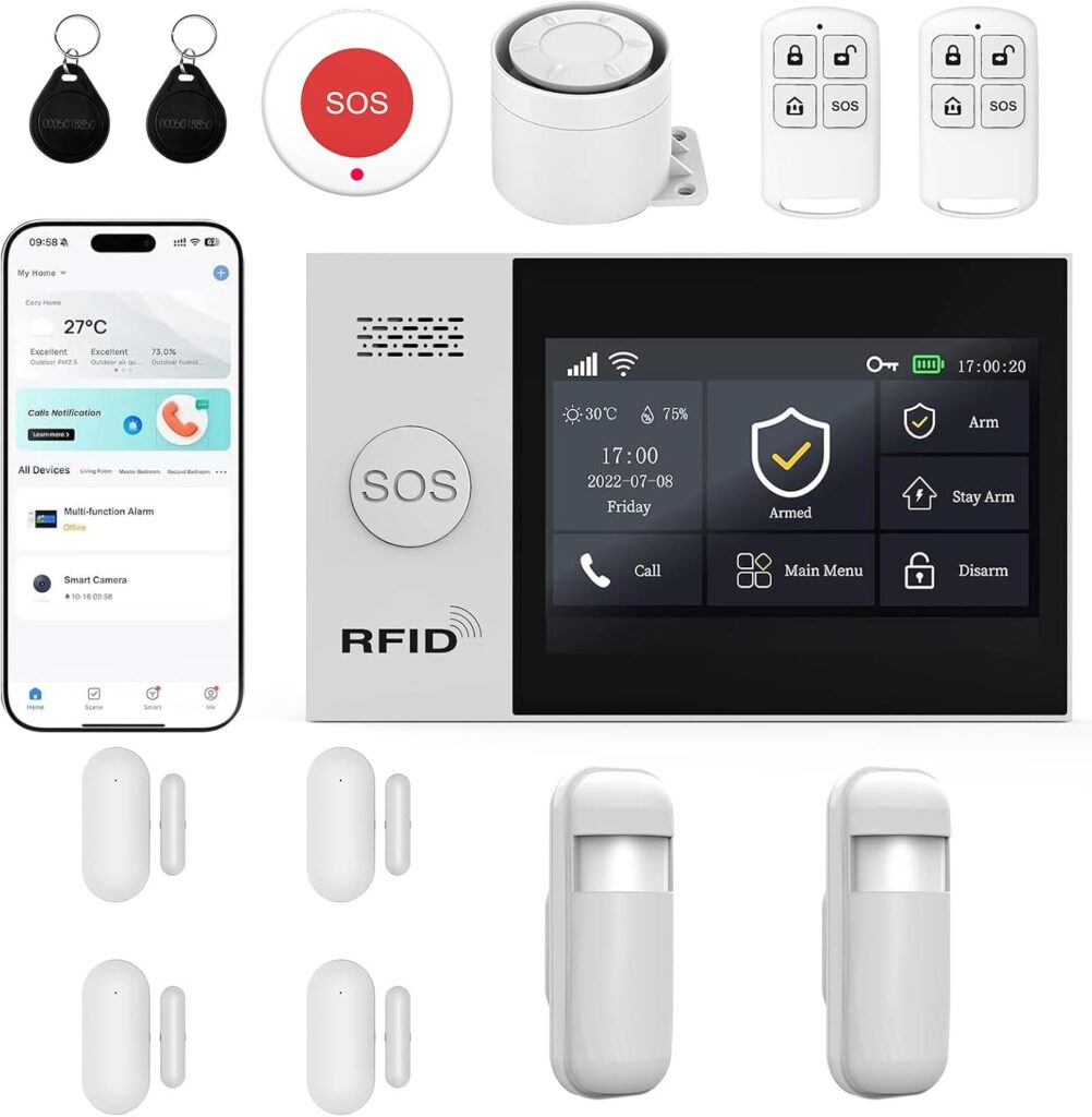 WiFi Wireless Alarm System for Home Security – 24/7 Protection Smart Device