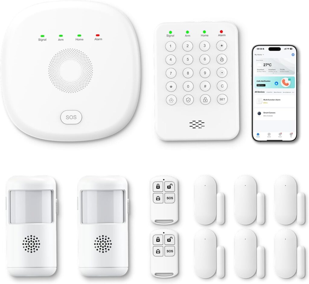 PGST Home Security Systems 12-Piece Kit (Newest Model),WiFi+GSM/4G with Mobile App Control and Alert…