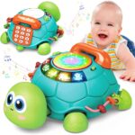 Jyusmile Baby Toys 6 to 12 Months, Musical Turtle Crawling Infant Toys…
