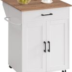 MAHANCRIS Kitchen Island on Wheels with Drop Leaf, Folding Countertop Kitchen Island Cart, Kitchen I…