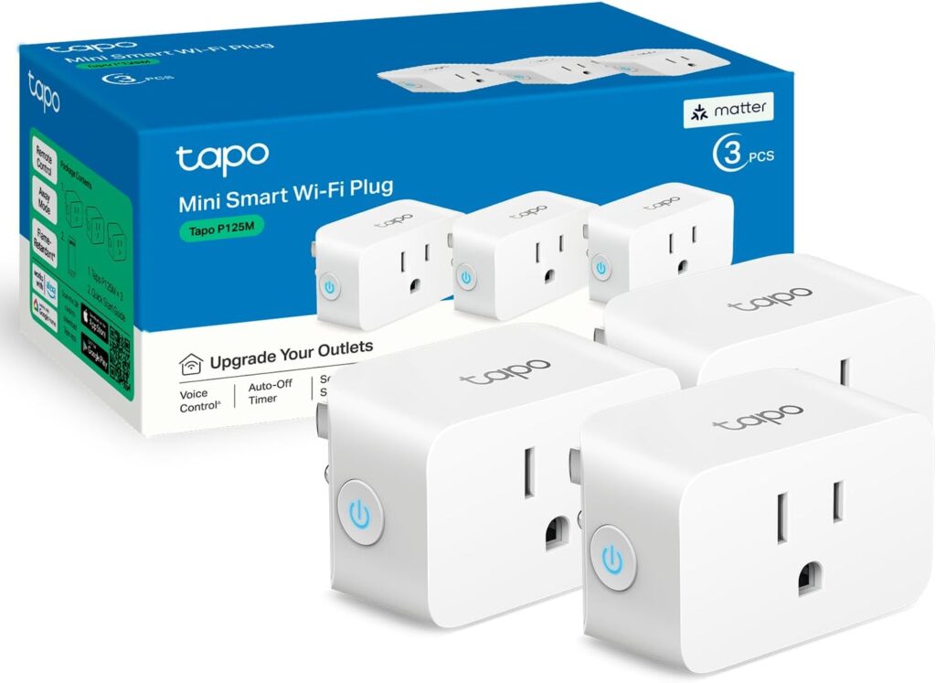 TP-Link Tapo Matter Supported Smart Plug Mini, Compact Design, 15A/1800W Max, Super Easy Setup, Work…