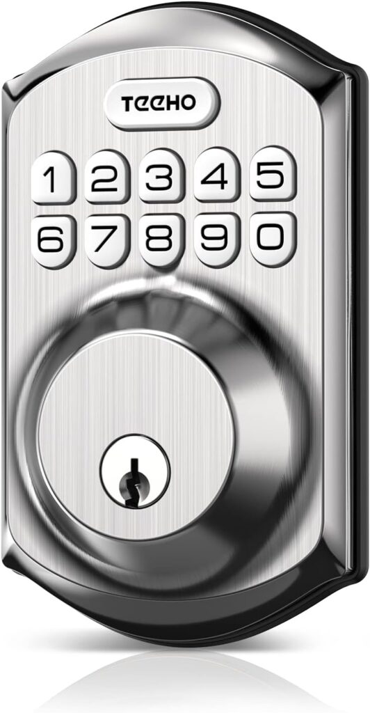 TEEHO TE001 Keyless Entry Deadbolt with Keypad for Front Door, Satin Nickel