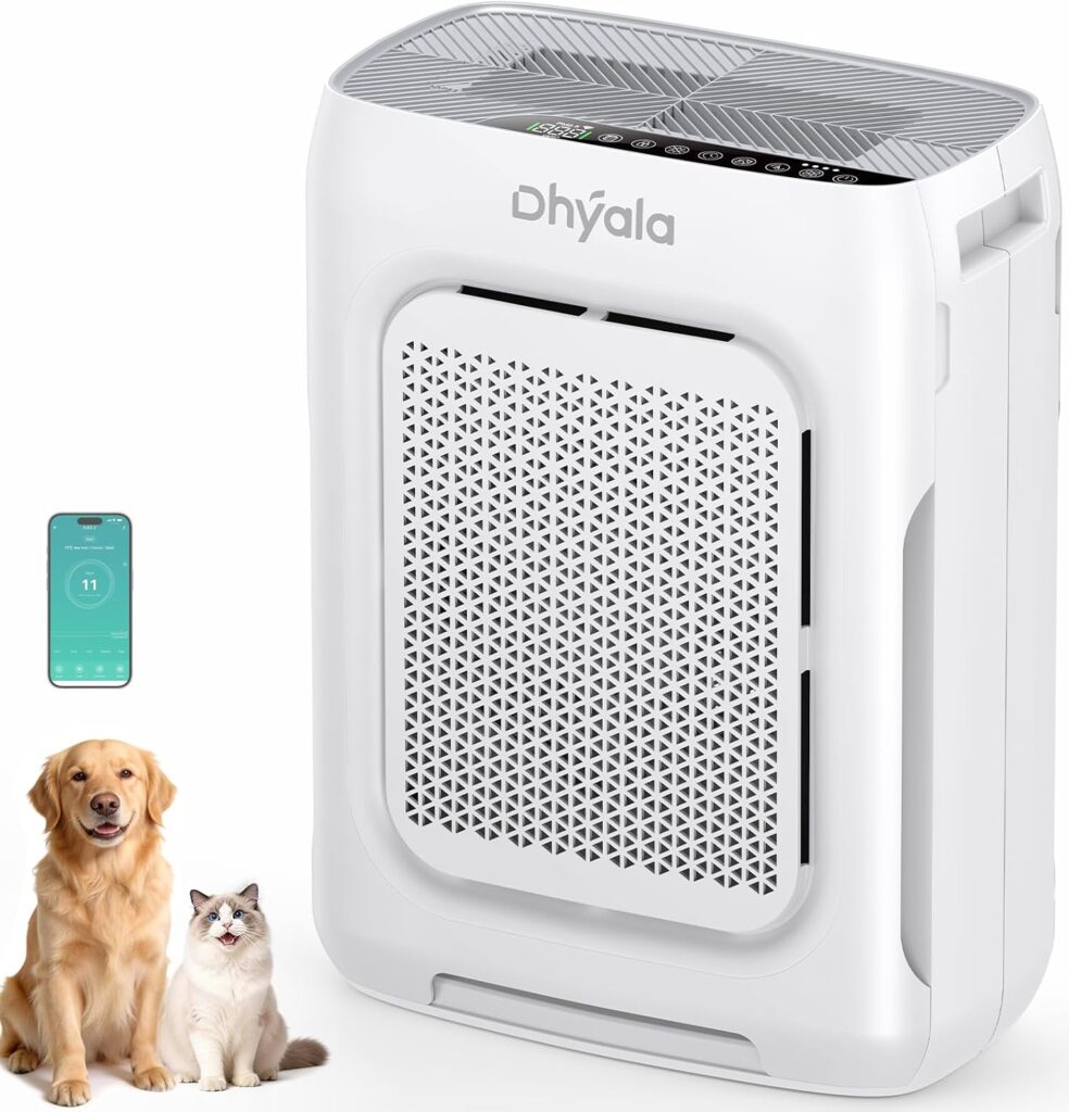 Air Purifier for Home Bedroom Large Room up to 3000Ft², HEPA Air Purifier with Washable Double-Sided…