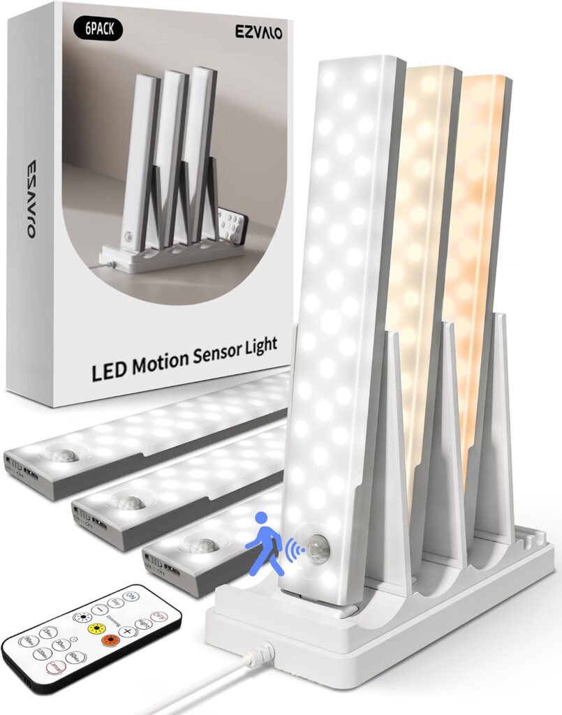 EZVALO Under Cabinet Lighting with Charging Station, Motion Sensor Lights