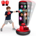 HopeRock Punching Bag for Kids, Boxing Set with Scoring, Light, Music,…
