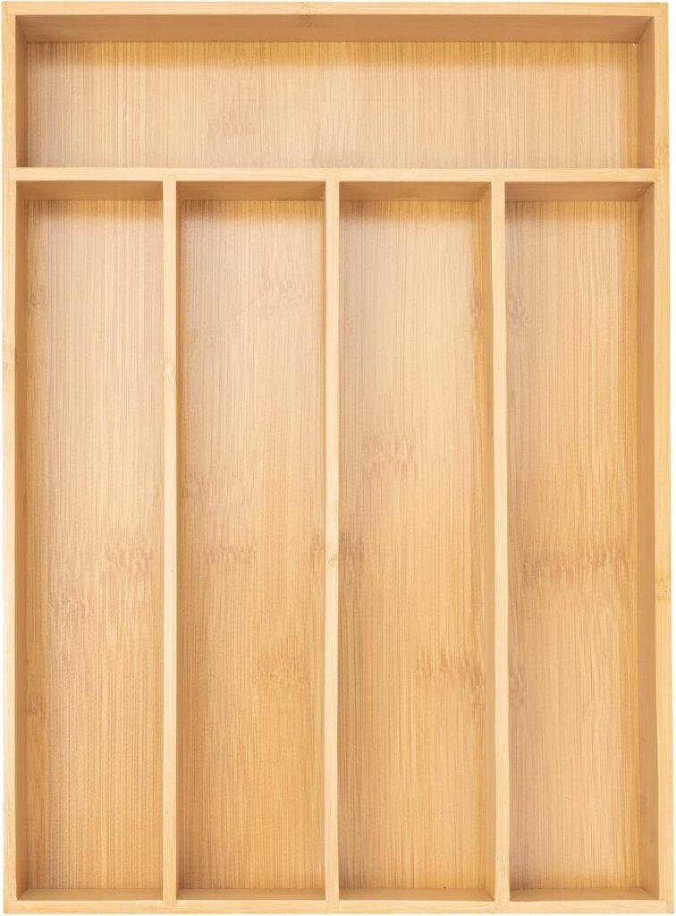 Besilord Silverware Organizer Kitchen Drawer Organizer Utensil Organizer Bamboo Silverware Holder Cu…