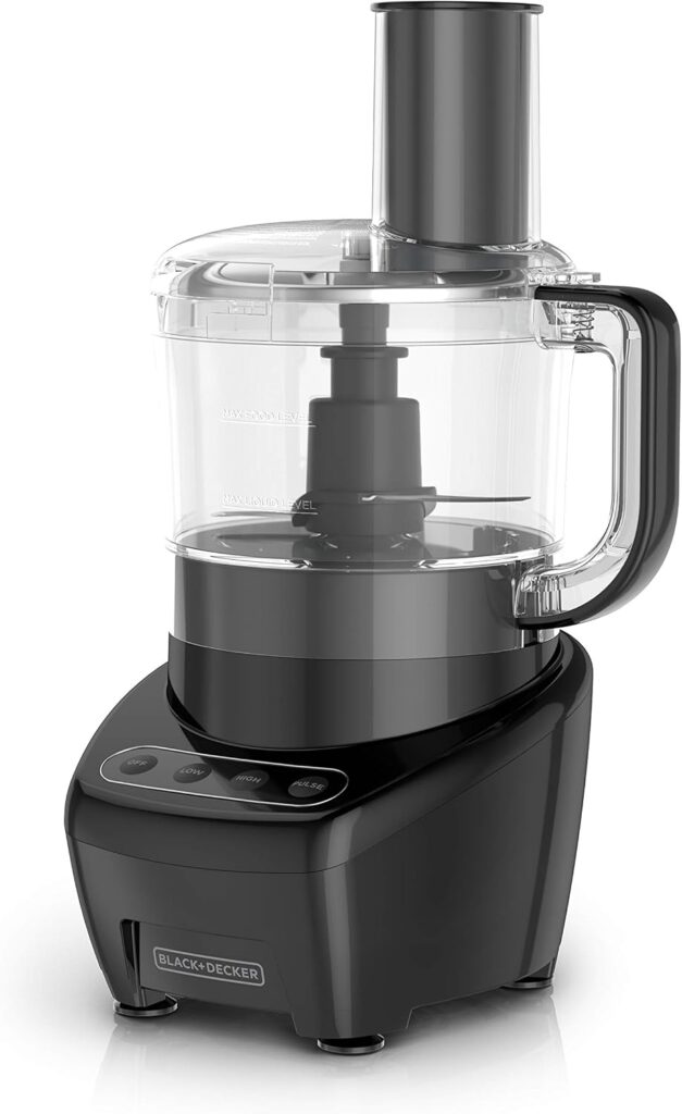 BLACK+DECKER Food Processor and Vegetable Chopper, Stainless Steel Blade, 8-Cup Capacity, 450W Power…