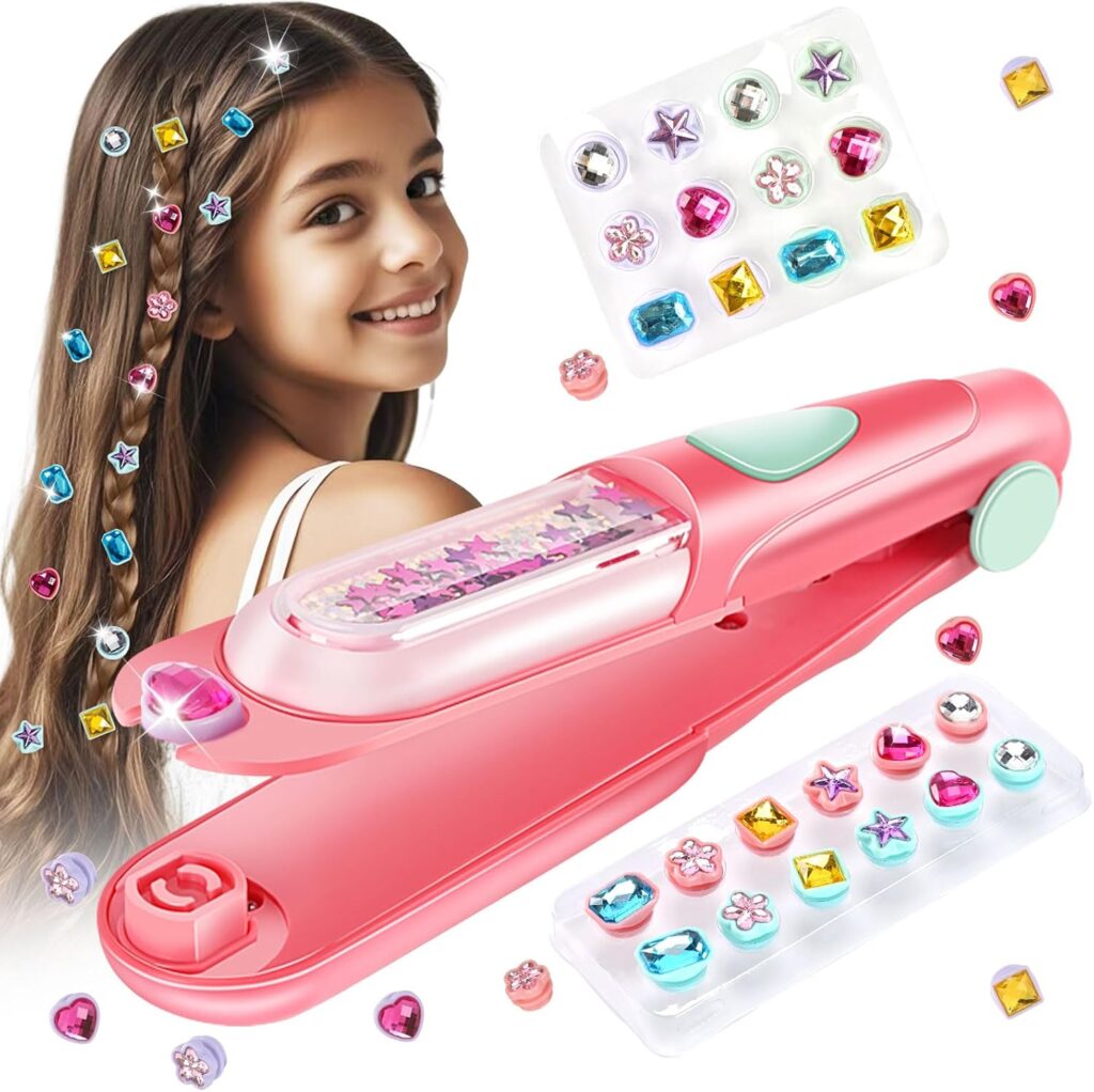 kidzkube Hair Gem Stamper Kit, Birthday Toys for Girls Ages 3-12