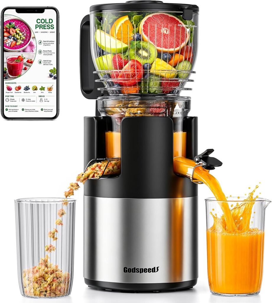Godspeeds 6-inch Chute Cold Press Juicer Machine
