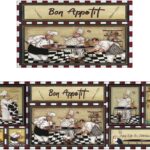Funny Fat Chef Kitchen Rugs Decor Sets of 2 Non-Slip Washable Chef Kitchen Mats for Floor 2 Piece