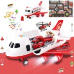 Dwi Dowellin Airplane Toy with Fire Truck Cars and Play Mat,Plane with…