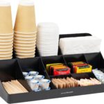 Mind Reader Cup and Condiment Station, Countertop Organizer, Coffee Bar, Kitchen, Stirrers, 17.875″L…