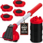 Furniture Lifter Tool with 4 Pcs Appliance Movers Sliders, 660 Lbs