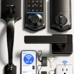 Veise VE017G-H Wi-Fi Smart Door Lock Deadbolt with Handle Set, Matte Black