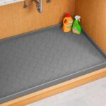 Jin&Bao Under Sink Mat 34″ x 22″ Waterproof Silicone Cabinet Kitchen Liner