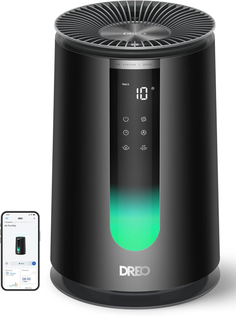 DREO Smart Air Purifier for Home, AHAM VERIFIDE Air Cleaner for Bedroom, Pets, Smoke, Dust, Pollen &…
