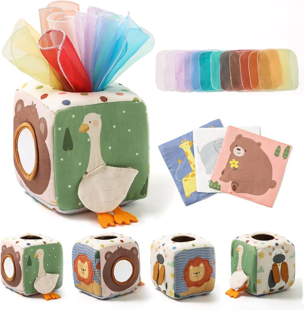 Youuys Baby Tissue Box Toy for Babies 6-12 Months, Montessori Sensory …