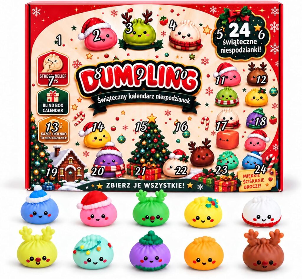 Christmas Dumpling Advent Calendar 2026,Squeeze Toys, 24 Squishy Toys …