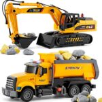 LerBao 2 Pack Construction Engineering Truck Toys,Moveable Claw Excava…