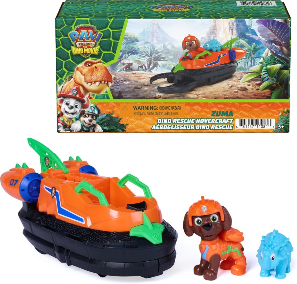PAW Patrol The Dino Movie Zuma Dino Rescue Hovercraft Toy Vehicle