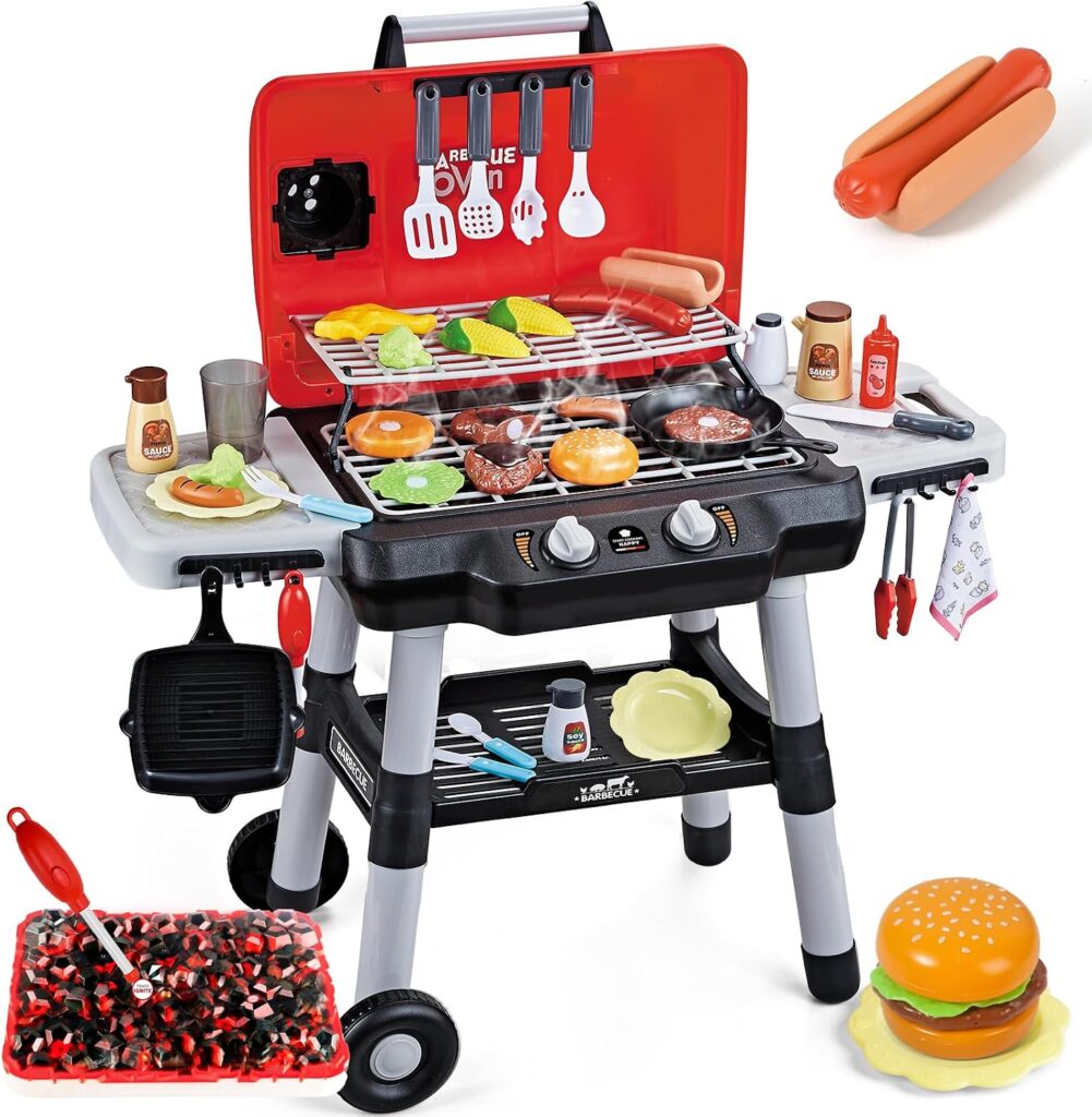 Shemira Kids Play Kitchen Toys, Kids BBQ Grill Playset, Play Grill Toy…
