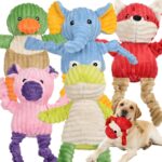 LECHONG 5 Pack Tough Dog Toys Stuffed Squeaky Dog Toys Assortment Plus…