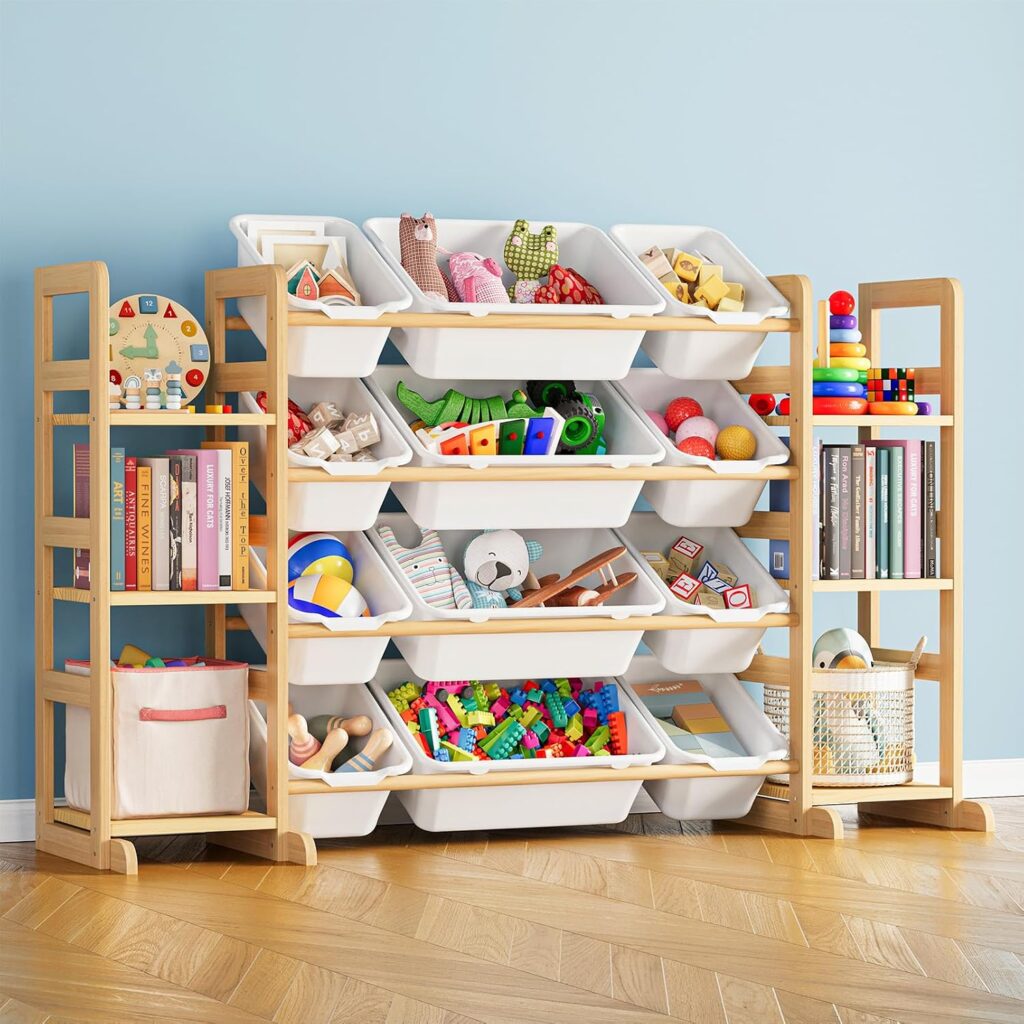 SpaceAid Toy Storage Organizer with 6 Shelves and 12 Bins, Bookshelf/B…