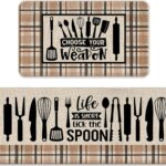 Funny Choose Your Weapon Kitchen Rugs Set of 2