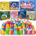 48pcs Bath Bombs for Kids with Toy Inside, Organic Colorful Bubble Bat…