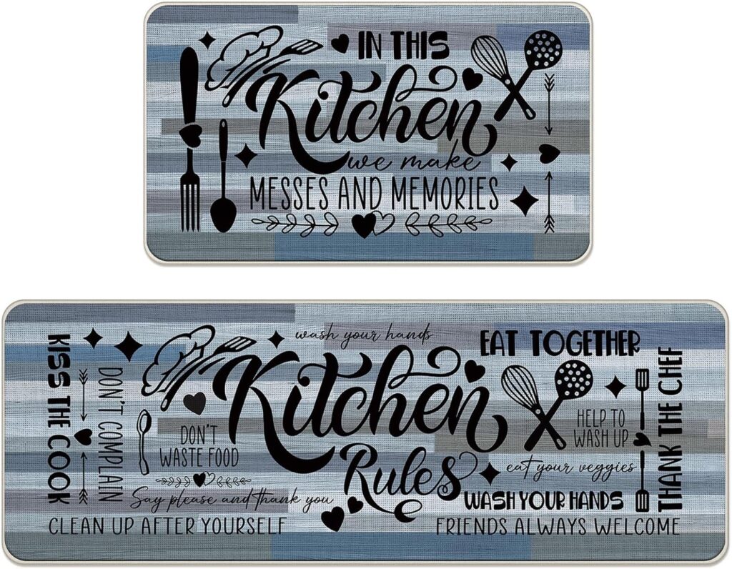 Vintage Kitchen Rules Kitchen Rugs Set of 2