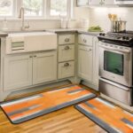 Orange Kitchen Rugs Set of 2 – Kitchen Floor Mats Non-Slip Backing – Kitchen Mat Washable Doormat Ru…