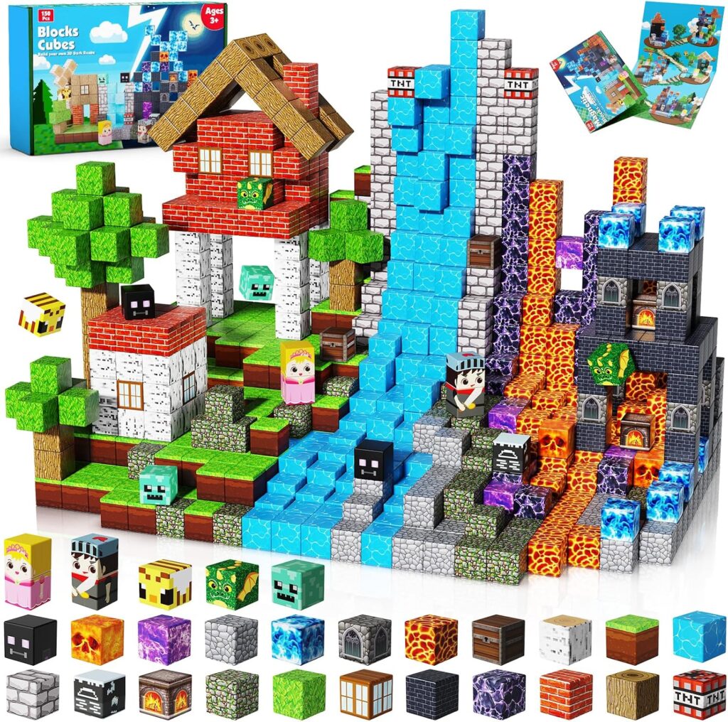 Magnetic Building Blocks – 150PCS Magnet Block Cubes Dark Hell Forest …