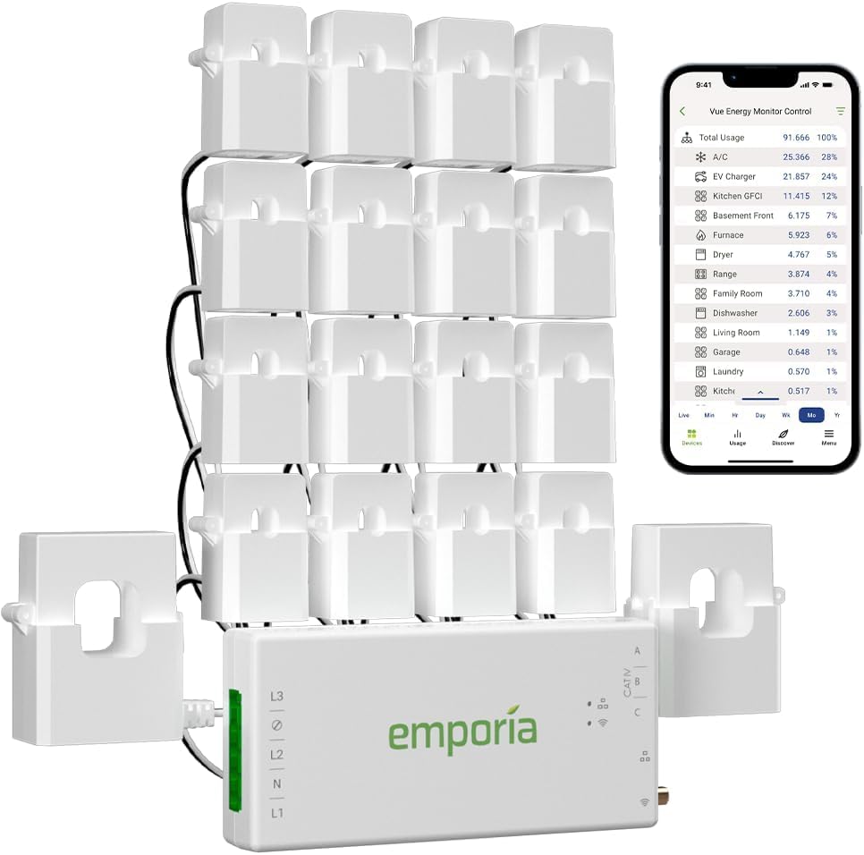 Emporia Vue 3 Home Energy Monitor – Smart Home Automation Module and Real Time Electricity Usage Mon…