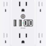 Addtam Surge Protector Outlet Extender with 6 AC and 4 USB Ports(2 USB C)