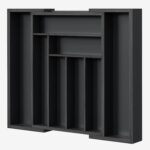 Pipishell Expandable Bamboo Silverware Drawer Organizer, Black, Large
