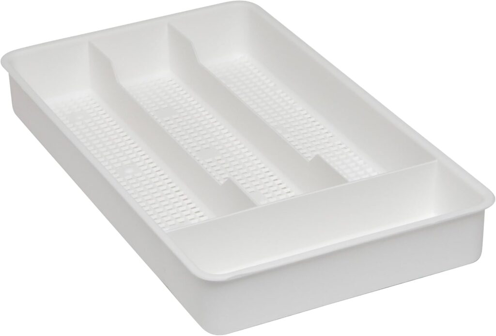 Dial Industries Small Utensil Silverware Kitchen Drawer Organizer, White