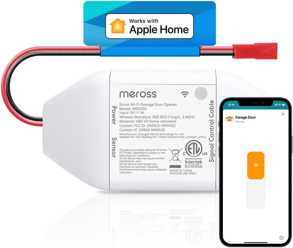 meross Smart Garage Door Opener Remote Work with HomeKit, Alexa and Google