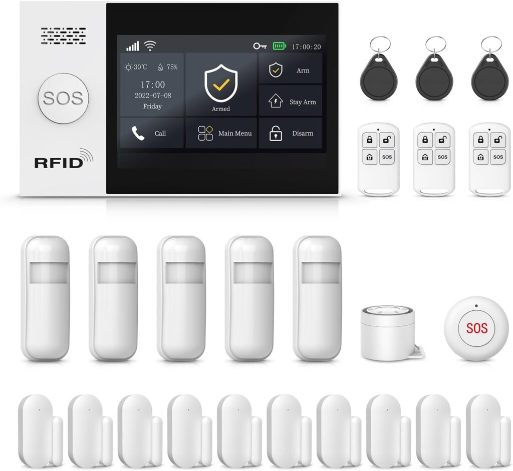 PGST A107F Home Security Systems with Door Sensors,4G Call/SMS/App Alerts