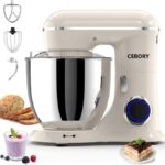 CEBORY 3-IN-1 Electric Stand Mixer, 6.5QT Bowl 660W 10-Speed Kitchen Mixer, Household Food Mixers in…