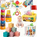 Baby Toys 6-12 Months, Montessori Toys for 1 Year Old, Silicone Pull S…