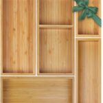 MapleGrace Bamboo Drawer Organizer Set, Individual Wood Storage Organizers